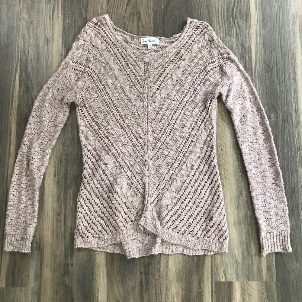 Blush Pink Cable Knit Sweater